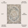 thumbnail image 3 of JONATHAN Y WASHABLE 3 x 5 Area Rug, Keesha Bold Distressed Medallion - Blue/Cream, WSH316A-3, 3 of 9
