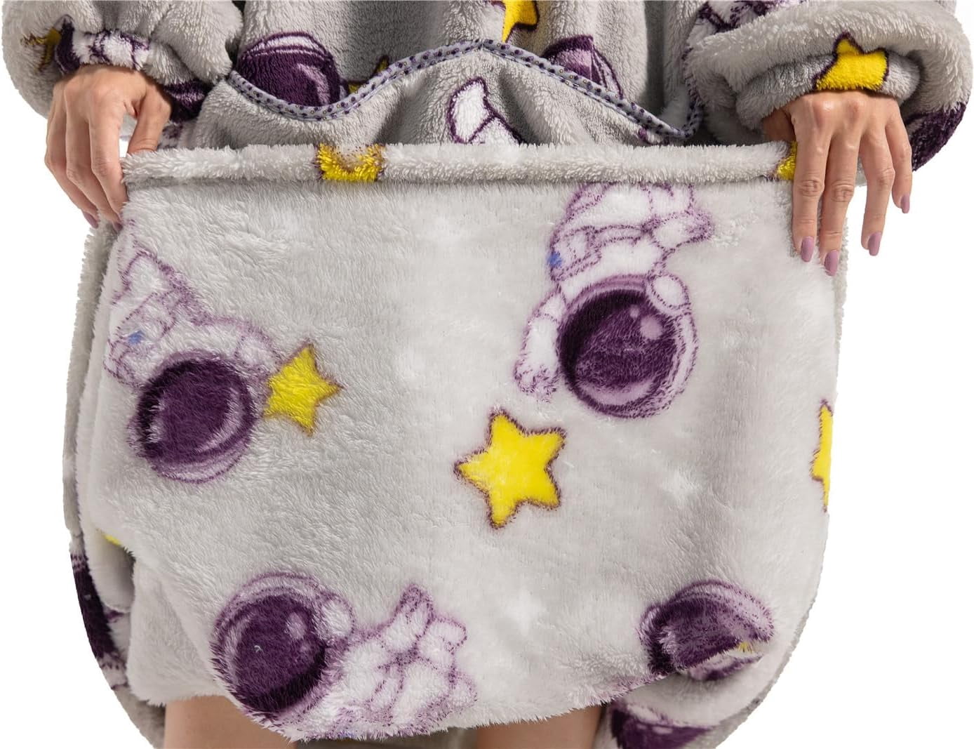 Oversized Blanket Hoodie,Adult Snuggle Fleece Wearable Blanket Fluffy Giant Hooded Sweatshirt