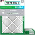 thumbnail image 1 of Filterbuy 20x25x1 MERV 8 (MPR 600) Dust Defense, Pleated HVAC AC Furnace Air Filters (3-Pack), 1 of 8