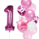 thumbnail image 3 of 12 piezas de globos para fiesta de primer cumpleaños de niña y niño, globos con números rosas, decoración de cumpleaños para niños de 1, 2, 3, 4, 5, 6, 7, 8 y 9 años, suministros para fiestas, 3 of 5