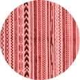 thumbnail image 1 of Ahgly Company Machine Washable Indoor Round Abstract Red Modern Area Rugs, 3' Round, 1 of 4