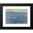 thumbnail image 2 of Dodge MacKnight 18x14 Black Modern Framed Museum Art Print Titled - Seascape with Boat And&nbsp;Cliff, 2 of 5