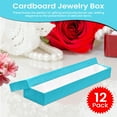 thumbnail image 3 of Novel Box 12 Pack Light Blue Cardboard Cotton Filled Jewelry Gift Boxes 8x2x0.87 Inches with Lids, 3 of 7