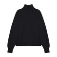 thumbnail image 4 of SGMVNU Women's Turtleneck Sweaters Long Sleeve Knitted Pullover Ribbed and Hem Trendy 2025 Fall Winter Basic Sweater Top Black L, 4 of 4