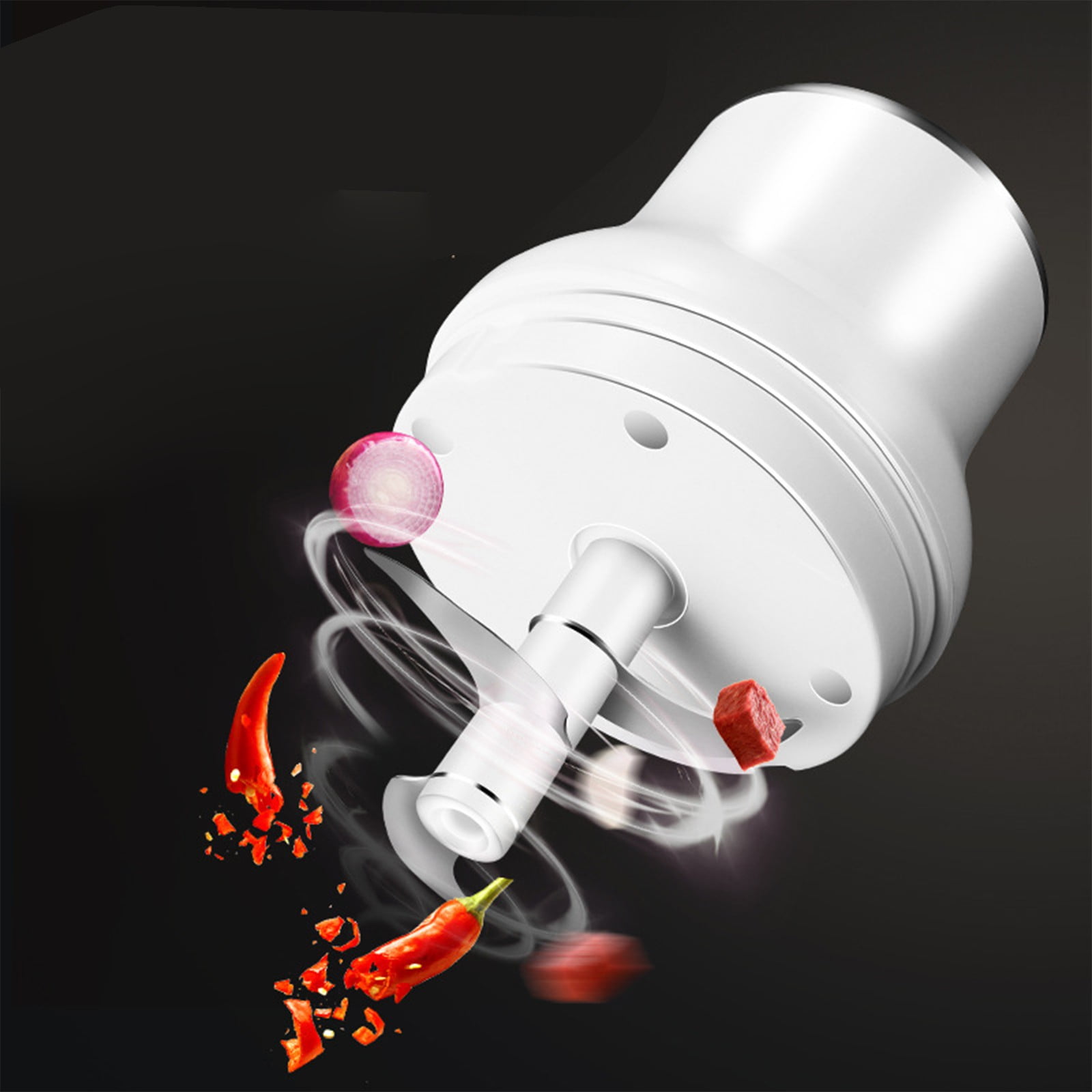 Mini Food Processor for Vegetables, Garlic, Ginger, and Chili with Pull-Cord Operation and Easy-Clean Design