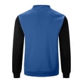 thumbnail image 5 of Men Casual Lightweight Bomber Jacket Stand Collar Zipper Closure Color Long Sleeve Jackets Color Block Varsity Coat, 5 of 5
