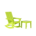 thumbnail image 2 of WestinTrends Ashore 2 Piece Patio Rocking Chair Set, All Weather Poly Lumber Adirondack Rocker Deck Porch Patio Chair with Large Side Table, Lime, 2 of 10
