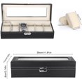 thumbnail image 1 of Caja de reloj con 6 ranuras, caja/pantalla, almacenamiento de reloj de cuero PU, regalo para hombre (negro, 30*11*8cm) ShuxiuWang 8390605070983, 1 of 1