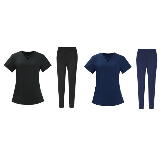 Enfermería Scrub Set Top Pantalones Transpirable Trabajo Uniforme para Enfermera Yoga Jogger