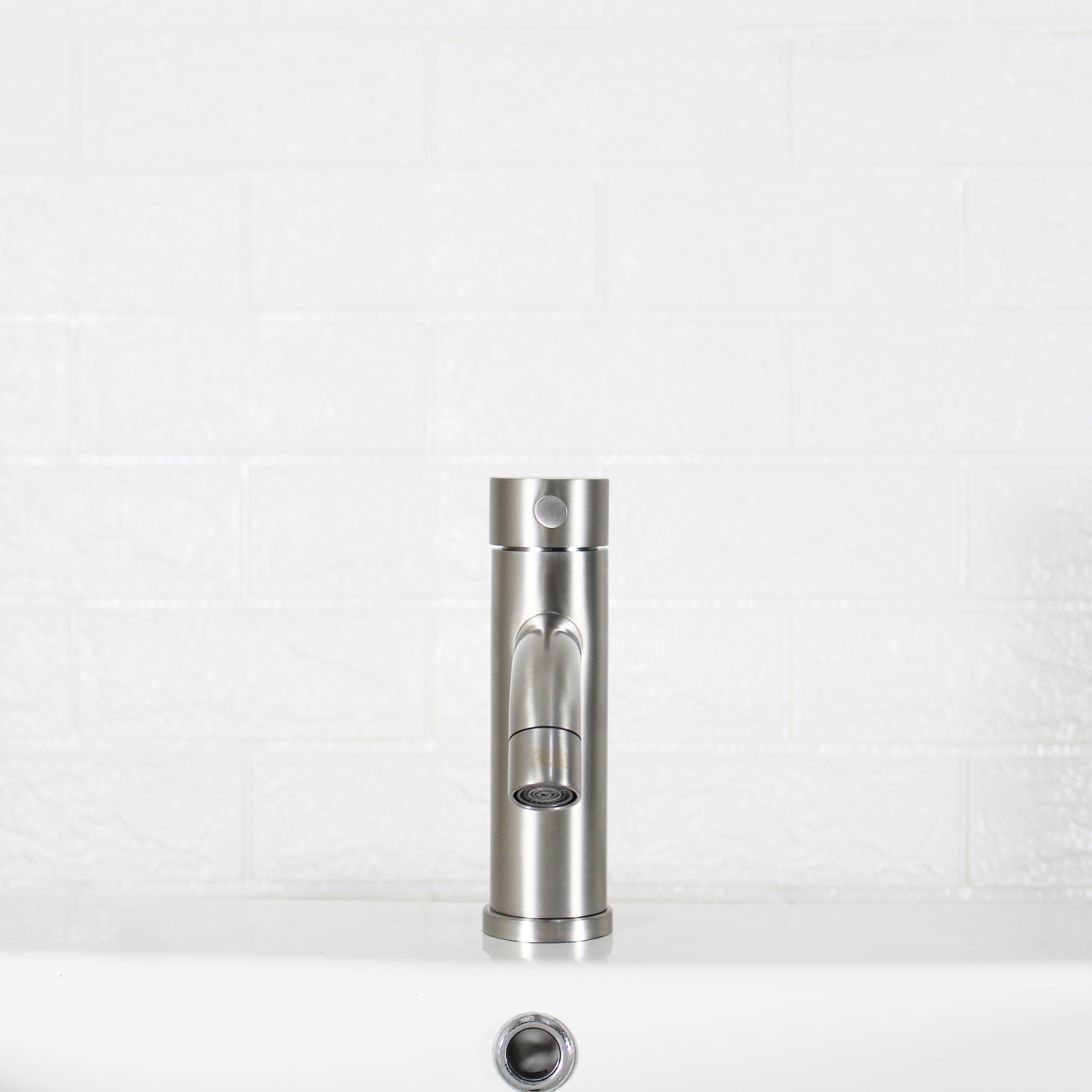Better Homes & Gardens Elmont Single Handle Bathroom Faucet, Satin Nickel, Includes Push Pop-Up Drain
