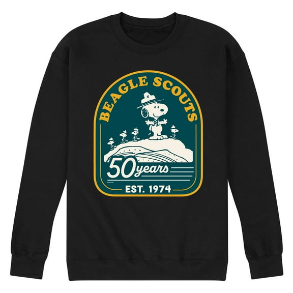 Peanuts - Fifty Years Mountain Top - Men's Crew Neck Fleece Pullover