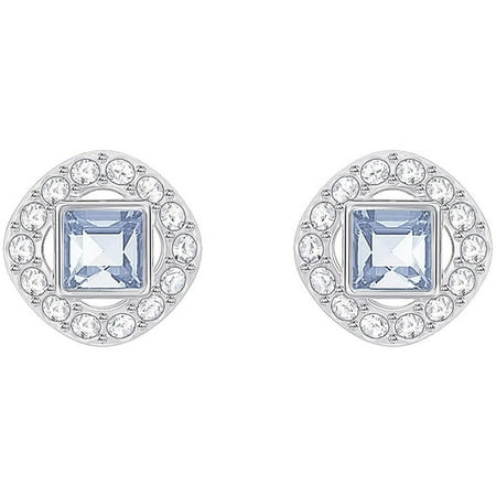 Swarovski Angelic Square Pierced Earrings - Blue - Rhodium Plating - 5352048