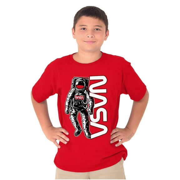 Retro Astronaut NASA Worm Logo Crewneck T Shirts Boy Girl Teen Brisco Brands XS