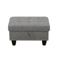 thumbnail image 5 of L Shaped Sectional Couch, Modern Nailhead Lounge Sofa, Modular Sectional Sofa with Reversible Cup Holder,4-Seat Linen Sectional Sofa Sets, Modern Living Room Furniture Sets,Brown Grey, 5 of 10