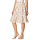 thumbnail image 4 of Falda Midi Floral con Volantes en Capas para Mujeres INSPIRE CHIC, Cintura Elástica, Color Beige, Talla 3XL, 4 of 7