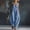 Blue, variant on Women's 2026 Summer Sleeveless U‑Neck Harem Jumpsuit, Multi Pocket Loose Drop Crotch Casual Long Romper for Boho Vacation Beach Daily Streetwear