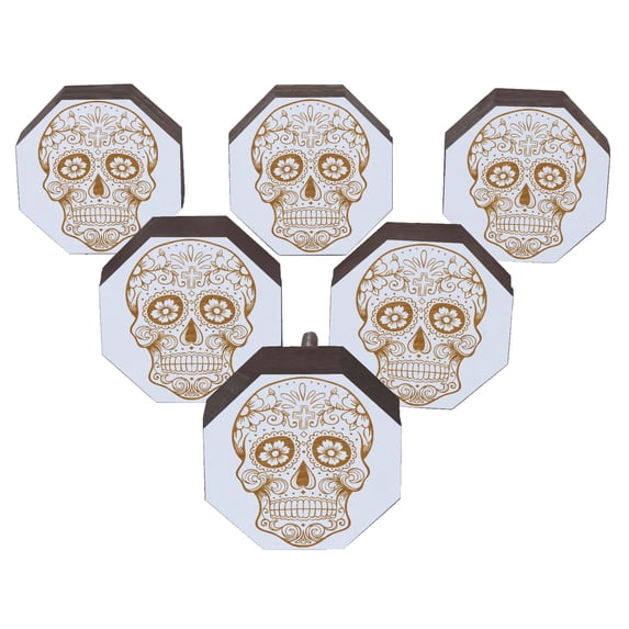 IBA Indianbeautifulart Red Skull Engraved Furniture Knobs Cabinet Drawer Pull Pack 10