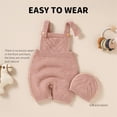 thumbnail image 6 of Generic Warm Blouse for Little Boys Baby Knit Romper Cotton Sleeveless Boy Girl Sweater Clothes Solid Jumpsuit 1 Piece Outfits with Hat Caps Set(Pink,0-3 Months), 6 of 9