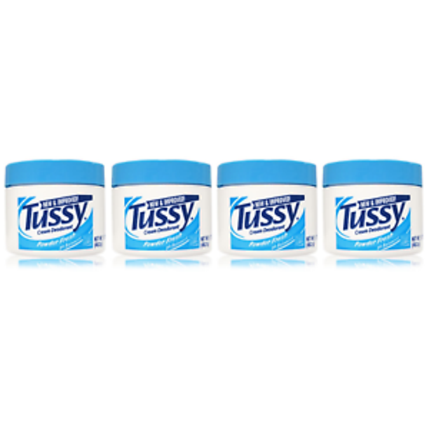 Tussy Deodorant Cream, Powder Fresh 1.70 Oz (4 Pack)