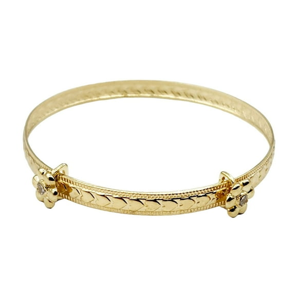 Gold Bangle for Baby, 10K Solid Gold Adjustable Baby Bangle, Baby Jewelry, Gift for Baby, Toddler Bracelet
