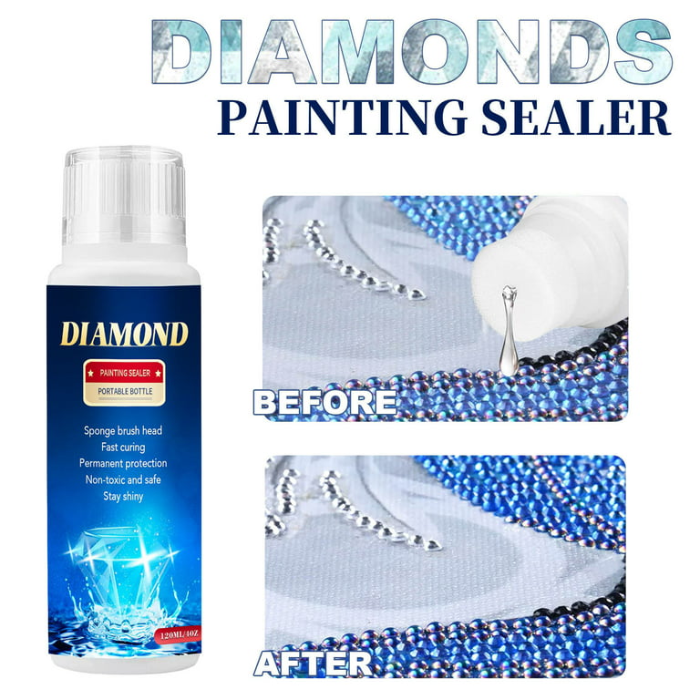 Fridja Diamond Art Painting Sealer 1 Pack 120ML 5D Diamond Art Painting Art  Glue With Sponge Head Fast Drying Prevent Falling Off 