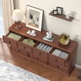 thumbnail image 4 of Winkalon Farmhouse 10 Drawer Dresser, 63" Long Dressers for Bedroom, Chest of Drawers Closet Organizers and Storage Clothes for Living Room, Hallway, Cherry, 4 of 9