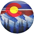 thumbnail image 7 of PISONIC Colorado Flag Mountains Spare Tire Cover Weatherproof Universal Wheel Protectors for RV Camper Travel Trailer SUV Truck 14 inch, 7 of 7