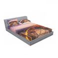 thumbnail image 3 of Ambesonne Landscape Fitted Sheet & Pillow Sham Set, Sunset in Nature Park, Twin, Multicolor, 3 of 3