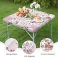 thumbnail image 4 of Pioneer Flower Floral Print Pattern Square Fitted Tablecloth with Elastic Edge,Square Table Cover,Washable Elastic Table Cover for Home Kitchen Party Decor 36"x36", 4 of 6