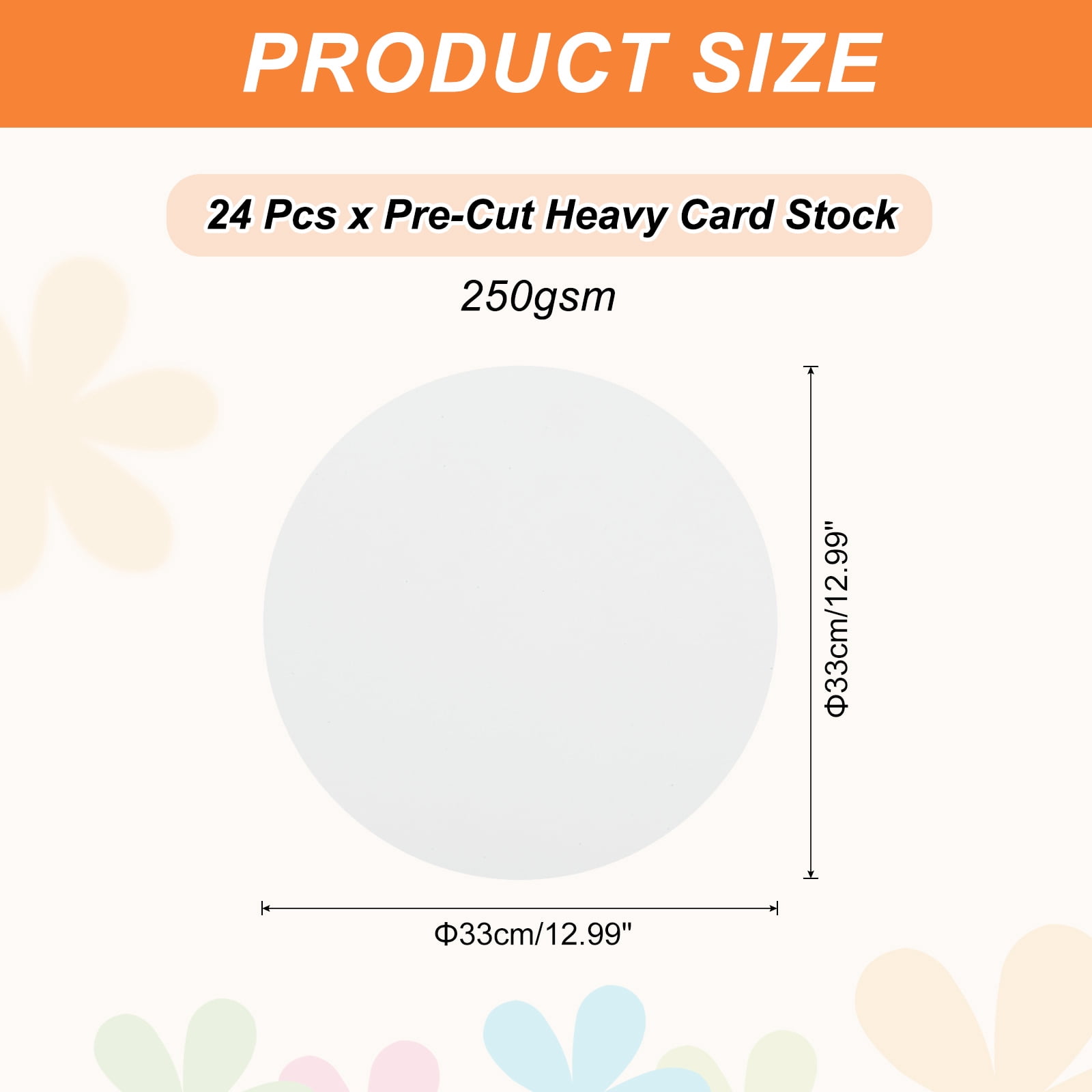 24 Pcs Circle Card Stock, 13 Inch Cardstock Paper Circles for Craft, White