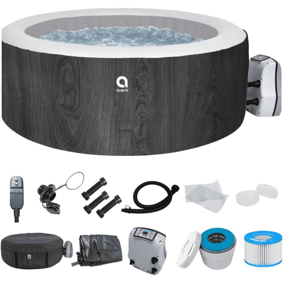 Avenli - London Inflatable Whirlpool | Hot Tub Spa | Jets Inflatable Hot Tub | 2 to 3 Person Inflatable Hot Tub Spa with Insulated Tub Cover & Floor Protector, 686 Litres Capacity
