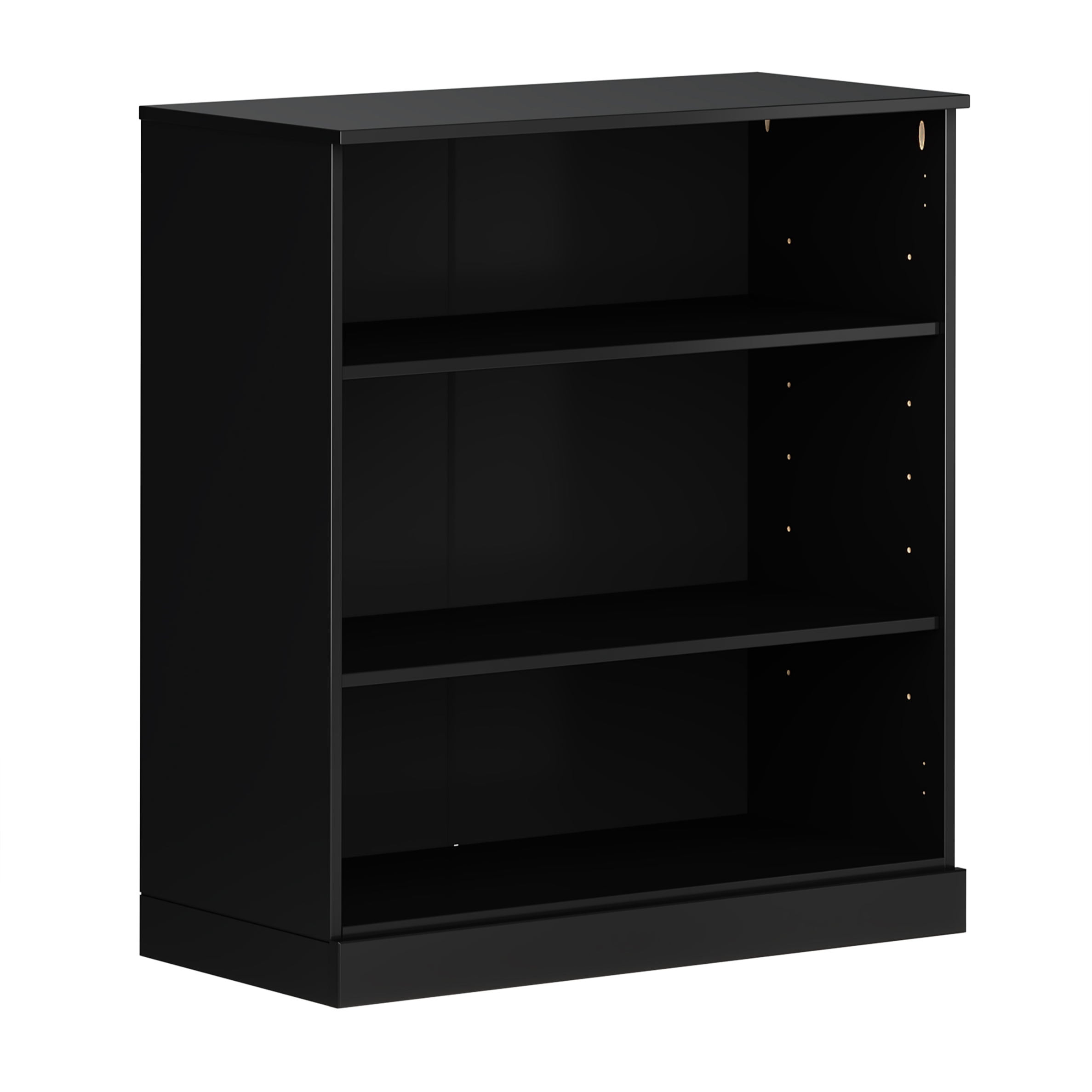 Palace Imports 100% Solid Wood 3-shelf Bookcase with Adjustable Shelves, Black