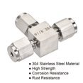 thumbnail image 4 of Uxcell 1/8" OD Tube 3 Way Tee Union Stainless Steel Quick Connect Compression Fittings, 4 of 5
