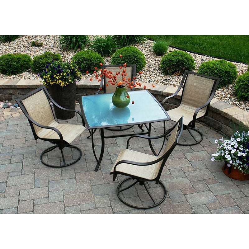 Savannah Outdoor Swivel Patio Dining Set Seats 4 Com Outdoor Swivel Patio Dining Set