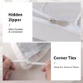 thumbnail image 4 of Grey Tufted Duvet Cover Set Queen Size, Striped Textured Duvet Cover Boho, 4 of 6