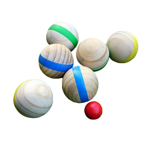 LABSERRON 7Pcs Outdoor Toys Wooden Balls Bocce for Beach Parties 2.8in