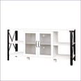 thumbnail image 5 of TV Furniture | 80 Inch Industrial Farmhouse TV Stand | Wood & Metal Storage | TV Size Ranges 70-79 inches | Particle Board+MDF, 5 of 13