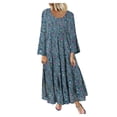 thumbnail image 1 of Babysbule 2022 Robes pour Femmes Liquidation Femmes Grande Taille Décontracté Ample Sans Manches Floral Quotidien Lin Imprimé Longue Robe Maxi, 1 of 6