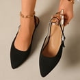 thumbnail image 6 of Black Women One Strap Backless Pointed Toe Flat Shoes Low Cut Casual Comfortable Slip On Cloth, 6 of 9