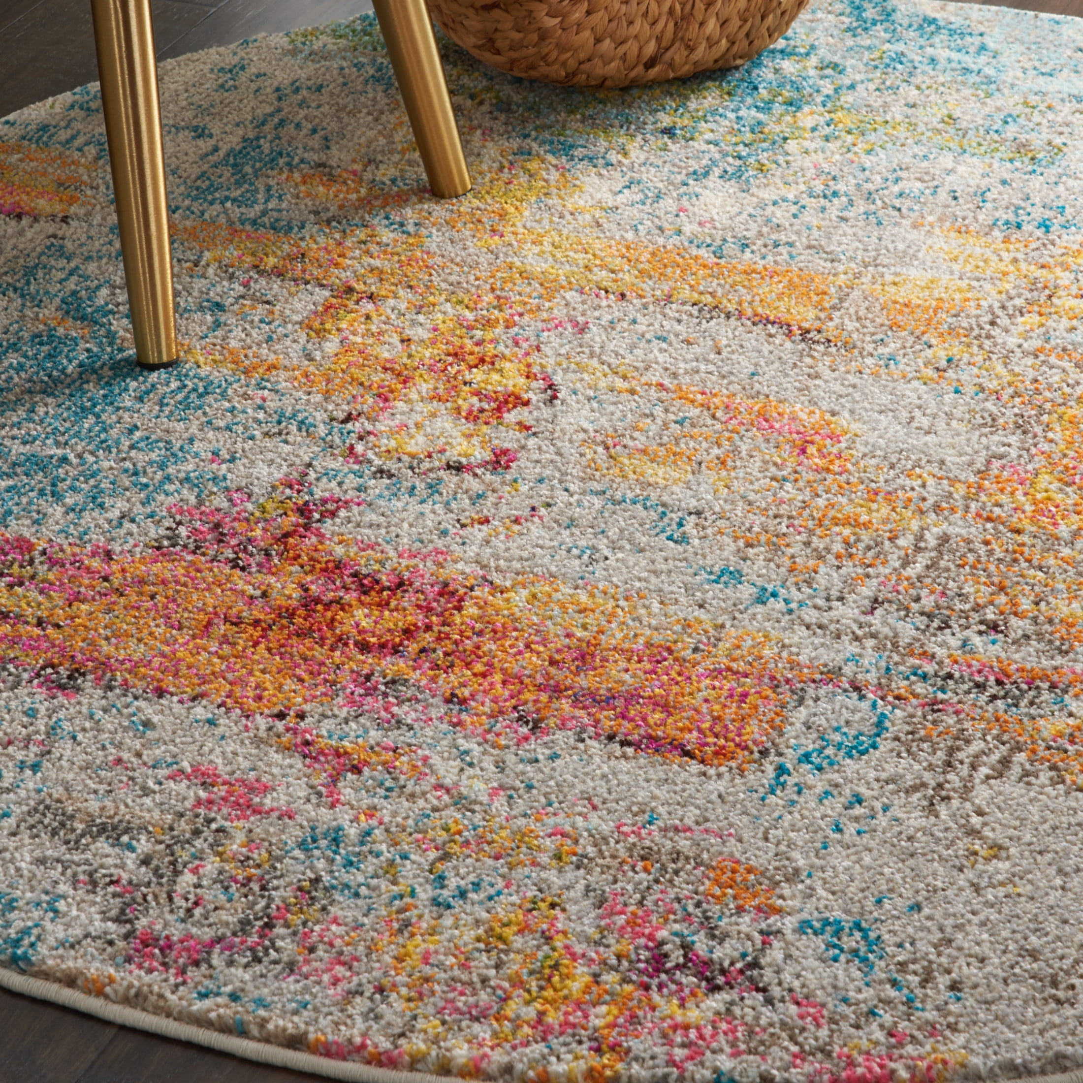 Nourison Celestial Abstract Sealife 4' x round Area Rug, (4 Round)