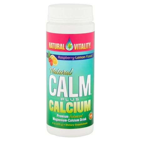 Natural Vitality Raspberry-Lemon Flavor Natural Calm Plus Calcium Dietary Supplement, 8