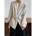 thumbnail image 2 of Veste de Complet à Col Châle Luxi de Qualité Supérieure pour Femmes, Coupe Ample, Mode, Drapée, à Lacets, Haut de Complet 8825, 2 of 6