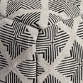 thumbnail image 5 of Anji Mountain Carondelet 20" Square Pouf Ottoman Black & Ivory, 5 of 7