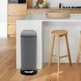 thumbnail image 2 of Garvee 3.2 Gallon Stainless Steel Trash Can, Soft Close Lid, Step Pedal, Fingerprint Resistant, Removable Inner Bucket, Kitchen & Bathroom Bin, Grey, 2 of 9