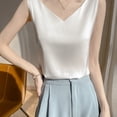 thumbnail image 6 of Turilly Womens V-Neck Satin Camisole Tops Casual Silky Sleeveless Tank for Office and Daily Wear, 6 of 6