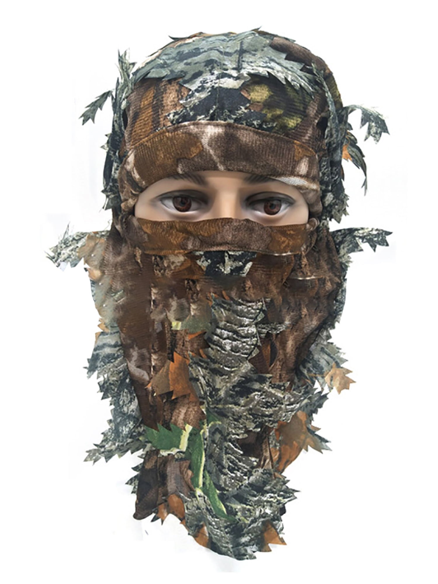 Details about   Camouflage Face 3D Leaf Stereo Turkey Hunting Hat Camo Face Balaclava Woodl T8S4 