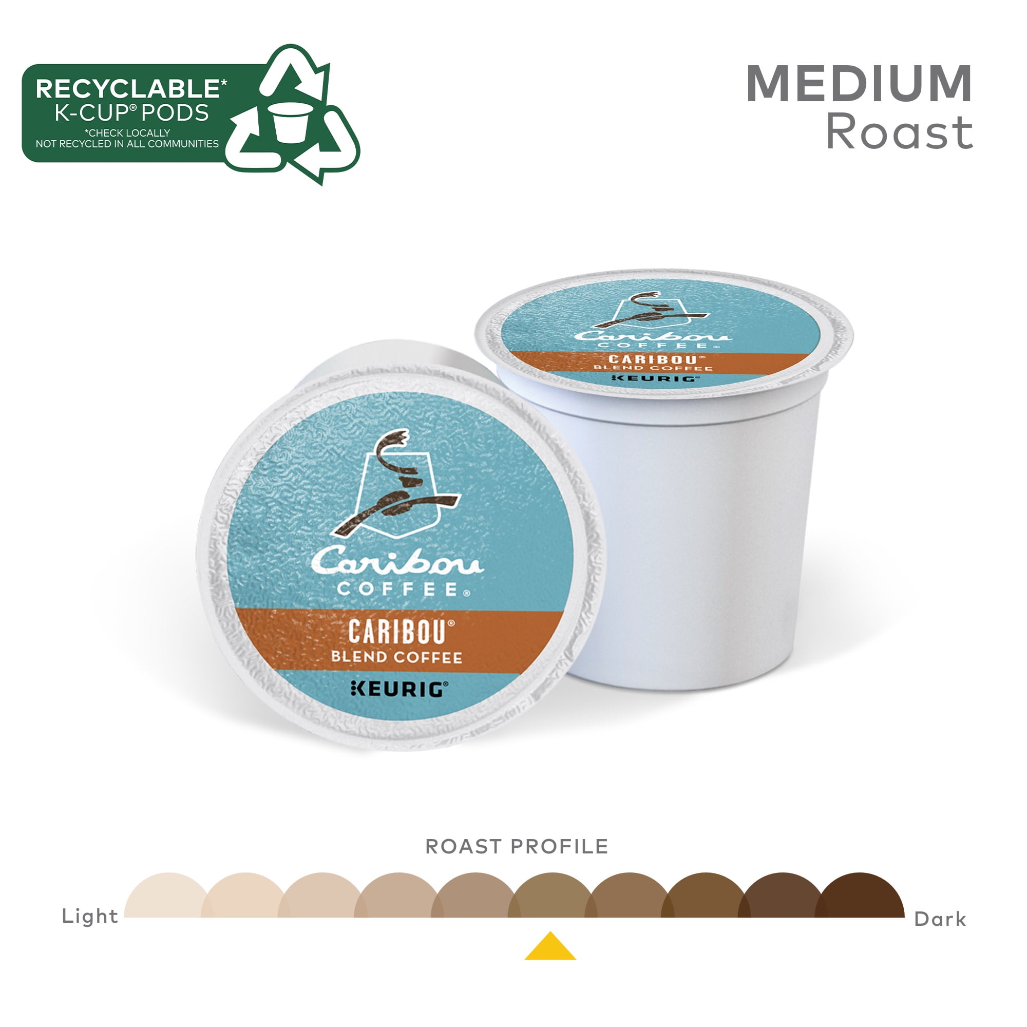 Caribou Coffee, Caribou Blend Medium Roast K-Cup Coffee Pods, 60 Count