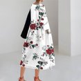 thumbnail image 6 of SCSAlgin Womens Plus Size Floral Print Dress Casual Long Sleeve Empire Waist Dresses Loose Swing Midi Dress with Pockets, 6 of 6