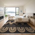 thumbnail image 3 of ODIKA 9'x12' Beige Geometric Contemporary Arch Washable Area Rug Modern Abstract Architectural Motifs With Interlocking Rectangular for Great Room, Indoor Concept, Large Living Low Pile, Flatwoven, 3 of 7