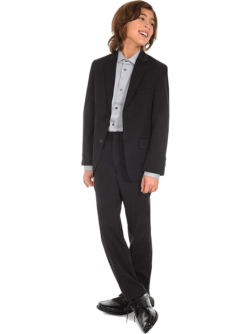 calvin klein boys dress shirt Calvin Klein Boys' Long Sleeve Sateen Dress Shirt, Style with Buttoned  Cuffs & Shirttail Hem 8 Grey